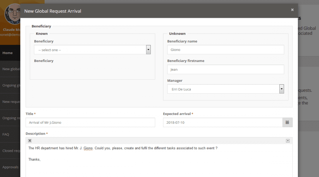 Global requests management