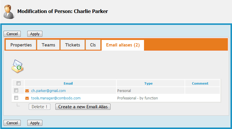 Multiple email per contact